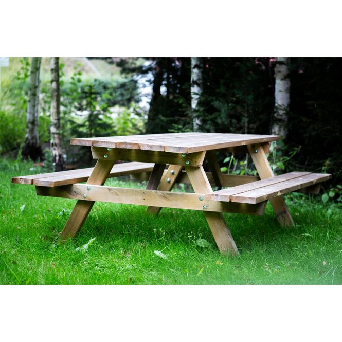 Hovedbilde Piknikbenk, rastebenk i impregnert treverk